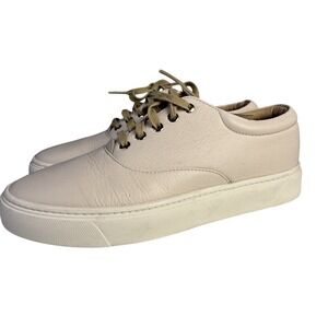 Nisolo Anthropologie Sneakers Everyday Ivory Bone Lace Up Leather Womens Sz 8